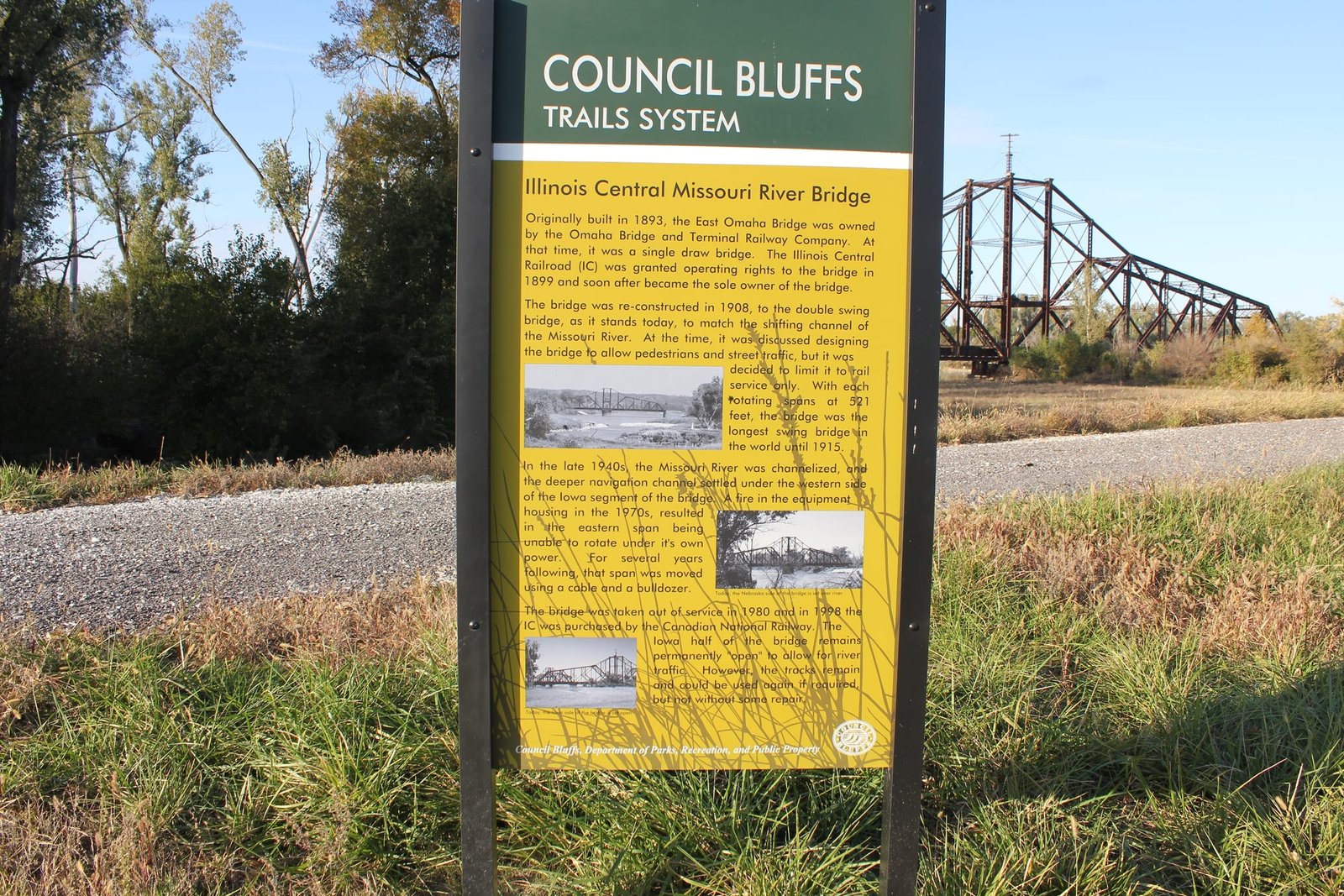 Interpretive signage near bridge